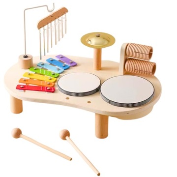 TABLICA MANIPULACYJNA SENSORYCZNA PERKUSJA MUZYCZNA CYMBAŁKI EDUKACYJNA XXL