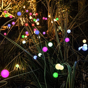 2 шт. Солнечные садовые фонари Шарики-светлячки 10 светодиодов