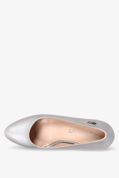 ТУФЛИ ЖЕНСКИЕ НА ДЕКОРАТИВНОМ КАБЛУКЕ, ЖЕМЧУГ, КОЖАНАЯ Стелька, размер 39