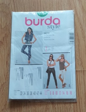 Wykrój Burda style spodnie w trzech wersjach