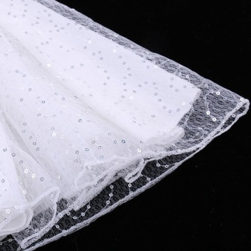 Zaczarowana biała tiulowa sukienka z cekinami Odzież /3 60cm Nocna Lolita