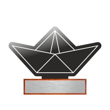 Nagroda firmowa trofeum statuetka Łódka origami żeglarstwo z tabliczką