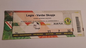 LEGIA WARSZAWA - VARDAR SKOPJE 07-08-2002