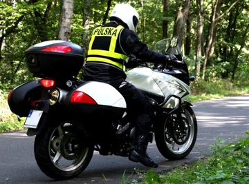 Kamizelka Odblaskowa POLSKA Motocyklowa Ochronna Z Regulacją Fluo PREZENT