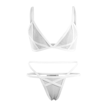 LAPA Women Sexy Lingerie Transparent Sheer Bra and Panty Set Underwear