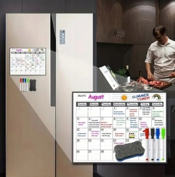 TABLICA MAGNETYCZNA MAGNES PLANER KALENDARZ NA LODÓWKĘ MIESIĘCZNY