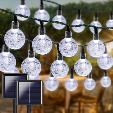 GIRLANDA LAMPKI OGRODOWE SOLARNE 10M 100 LED KULKI