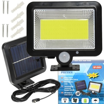 HALOGEN LAMPA LED SOLARNA PANEL Z CZUJNIKIEM RUCHU