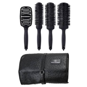 Komplet 4 szczotek do modelowania włosów Olivia Garden w etui Black Lable