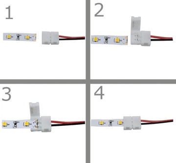РАЗЪЕМ ДЛЯ СВЕТОДИОДНЫХ ЛЕНТ 10мм, ДВУХСТОРОННИЙ, 2-КОНТАКТНЫЙ КАБЕЛЬ