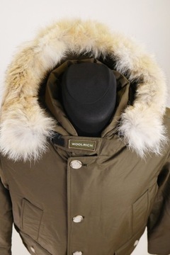 WOOLRICH Men's Brown Arctic Parka Coat Fur Hooded Down Jacket Size L RRP€98