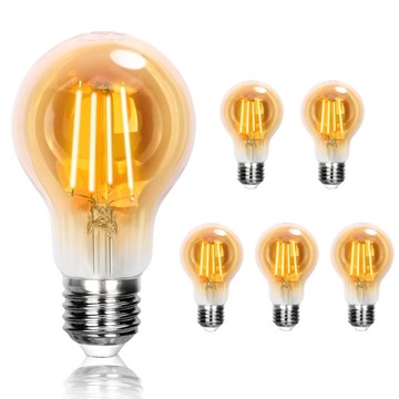 Zestaw 5x Żarówka LED Filament E27 4W 430lm 2200K Aigostar Ciepla