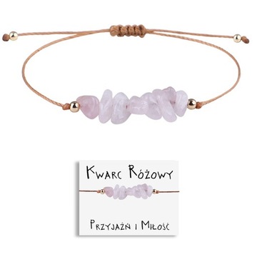 BRANSOLETKA DAMSKA KAMIEŃ KWARC AMULET PRZYJAŹNI