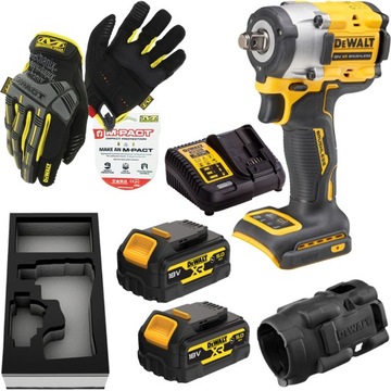 Klucz udarowy 406Nm DeWALT DCF921P2G + rękawice