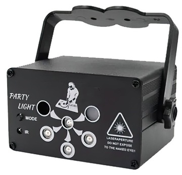 Лазерный проектор для дискотеки, стробоскоп MusicMate LED, 6 отверстий