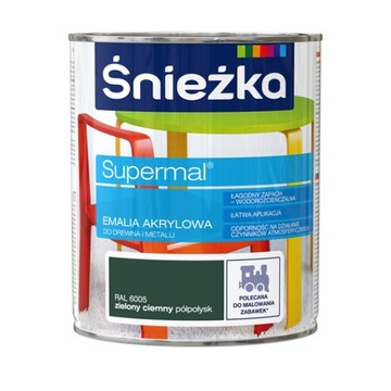 Śnieżka Emalia Akrylowa 0,8L ZIELONY RAL6005