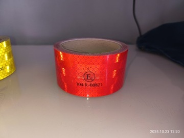 ЛЕНТА светоотражающая красная контурная 50мм 5м МИКРОПРИЗМАТИЧЕСКАЯ