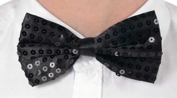 ГАЛСТУК-БАБОЧКА С ПАЙЕТКАМИ КАРНАВАЛЬНЫЙ НОВОГОДНИЙ, ЧЕРНЫЙ