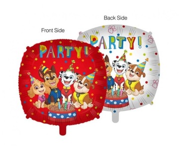 BALON FOLIOWY DWUSTRONNY PAW PATROL PARTY urodziny