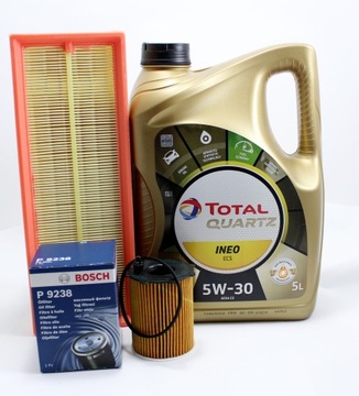 FILTRY +OLEJ TOTAL5W30 5L CITROEN C3 C4 1.6 HDI