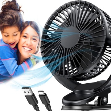 Беспроводной зажим для вентилятора Автомобильный поворотный вентилятор Автомобильный мощный USB