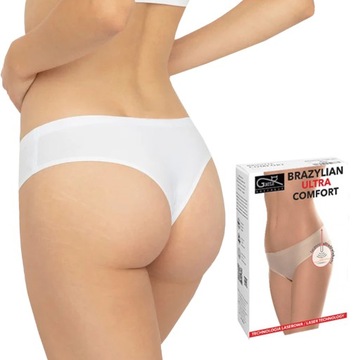 GATTA Figi BRAZYLIAN COMFORT, bezszwowe, BIAŁE, XL