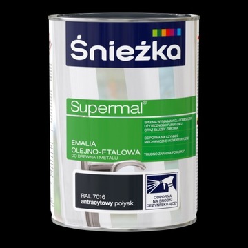 Śnieżka Supermal Emalia olejno-ftalowa kolor antracytowy połysk 0,8