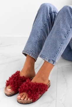 БОРДОВЫЕ ТАПОЧКИ ШЛЕПАНЦЫ С МЕХОМ ДОМАШНИЕ ТАПОЧКИ 37