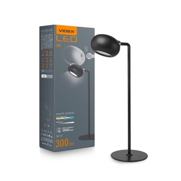 Lampka Biurkowa LED Ładowalna VIDEX 300 Lumenów Akumulator 1800mAh Czarna
