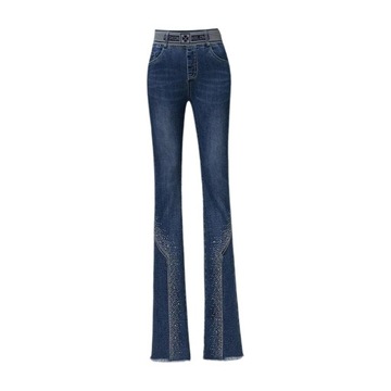 Damskie spodnie jeansowe Full 27 ciemnoniebieskie