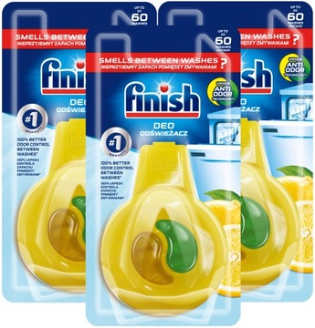 Zestaw Finish Odświeżacz do zmywarki zawieszka zapachowa lemon 3 x 60 myć