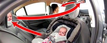 БОЛЬШОЕ детское автомобильное зеркало ДЛЯ НАБЛЮДЕНИЯ В АВТОМОБИЛЕ, РЕГУЛИРУЕМОЕ НА 360°