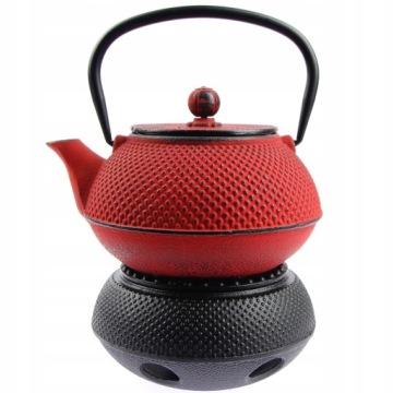 ЧУГУННЫЙ ЧАЙНИК ОБЪЕМОМ 0,8 Л С ЧАЙНИЦКОЙ + ПОДОГРЕВАТЕЛЬ НА 4 ЧАШКИ