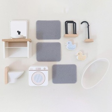 2 комплекта мини-кукольных домиков для ванной комнаты и спальни