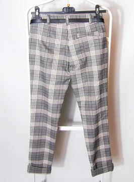 spodnie damskie cygaretki w kratkę 36/38 włoskie
