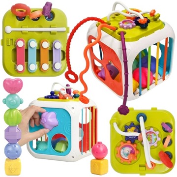 KOSTKA EDUKACYJNA SORTER CYMBAŁKI MONTESSORI 7w1