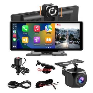 10,26-calowy monitor samochodowy z systemem Android DVR z kamerą na deskę rozdzielczą Bezprzewodowy Carplay Android Auto