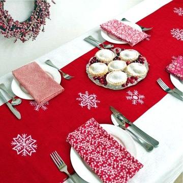 РОЖДЕСТВЕНСКИЙ СТОЛ 38х182см ЛЬНЯНАЯ ВЫШИВКА B2