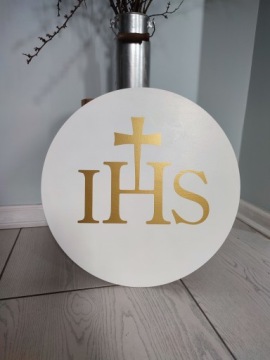 Приветственная табличка для Святого Причастия, приветственная табличка IHS, табличка Круга