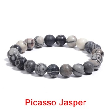 Handmade Elasticity Bracelet 4mm 6mm 8mm 10mm Natural Stone Smooth Round