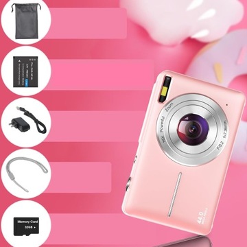 APARAT CYFROWY DLA DZIECI DZIECKA FOTOGRAFICZNY + KARTA 32GB 44MP 1080P