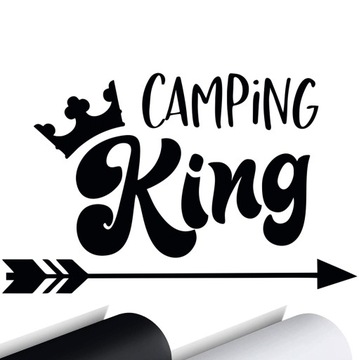 NAKLEJKA na samochód CAMPING KING KRÓL KORONA 15x9