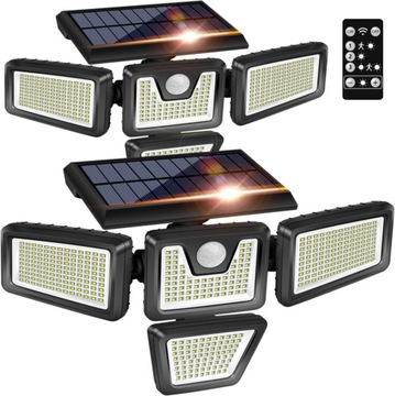 Lampy solarne zewnętrzne 392 LED z czujnikiem ruchu pilot 2szt