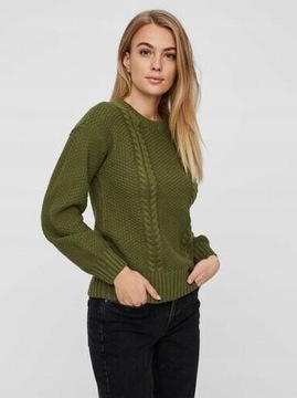 SWETER ZIELONY BAWEŁNA BASIC 34 XS Noisy May 1AEG