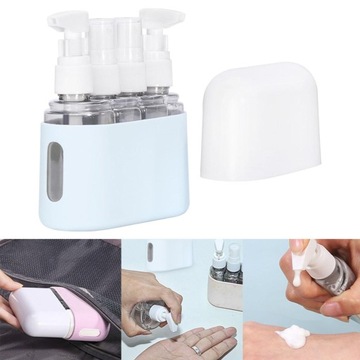 4 флакона-спрей для макияжа, 50 мл, лосьон для небольших дорожных бутылочек с многоразовым насосом, синий