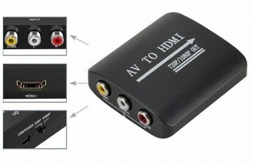Конвертер AV CVBS 3x Chinch в HDMI