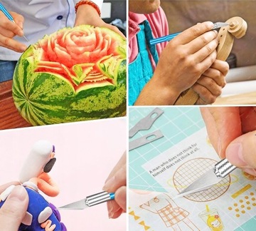 НАБОР СКАЛЬП 11 ТОЧНЫЙ ОСТРЫЙ СЕРЕБРЯНЫЙ МОДЕЛИРУЮЩИЙ НОЖ HT + 5 ЛЕЗВИЙ 11