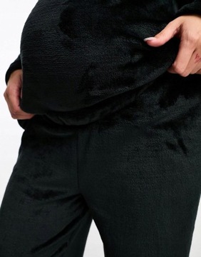 Asos Maternity NH2 srw czarne ciążowe spodnie od piżamy miś L