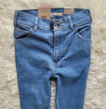 rurki LEVI'S Mile High Super Skinny W25 L30 XS 34 jasne