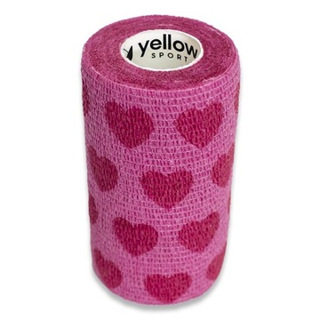 Bandaż samoprzylepny kohezyjny stabilizujący YellowBAND 10cm serduszka